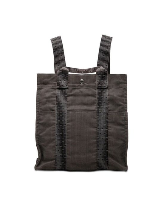 Hermes Her Line a Dos Backpack 2-Way Handbag Gray Canvas